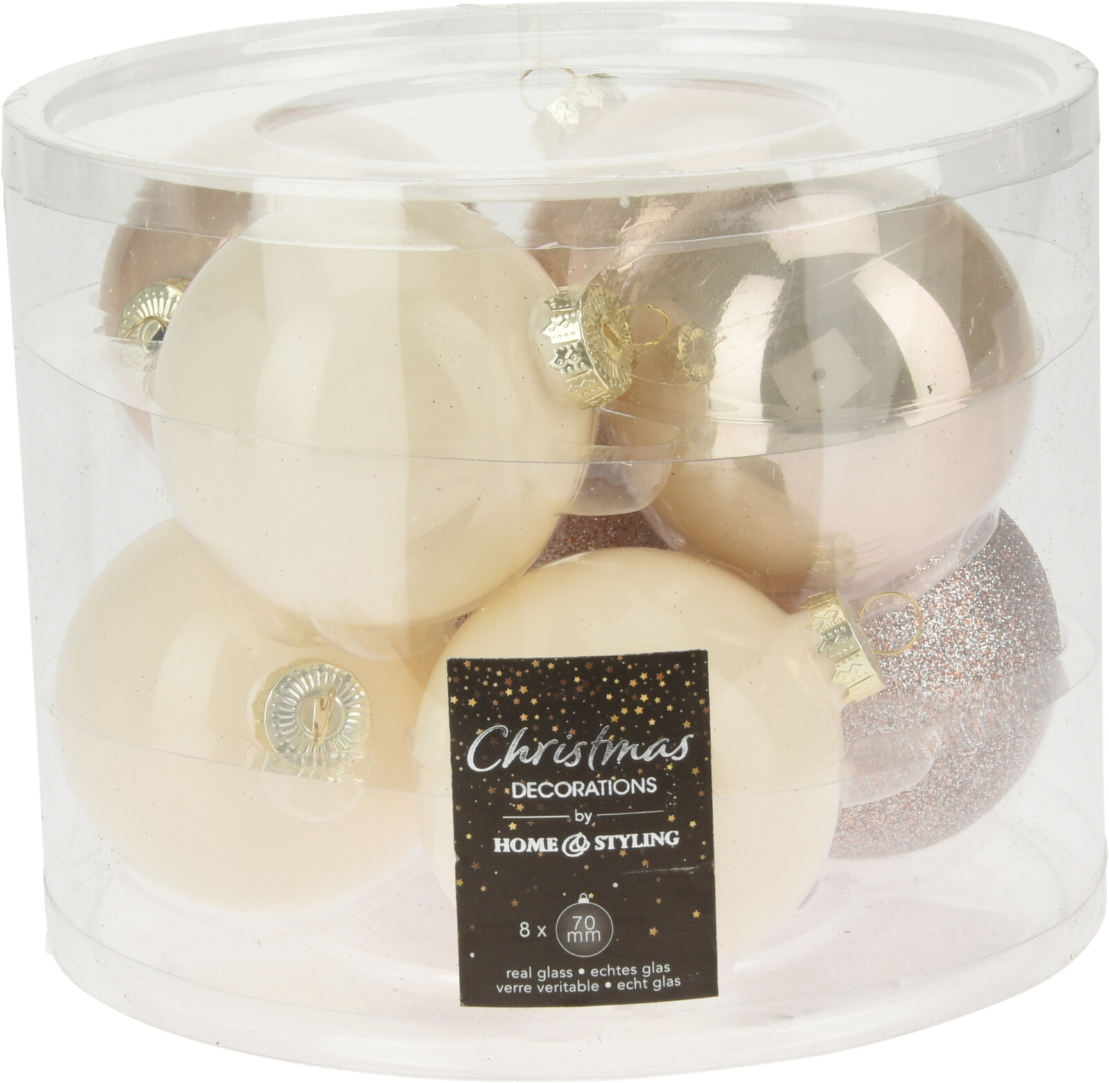 

Набор елочных шаров Christmas Decoration 7 см 8 шт кремовый (ABR702070)