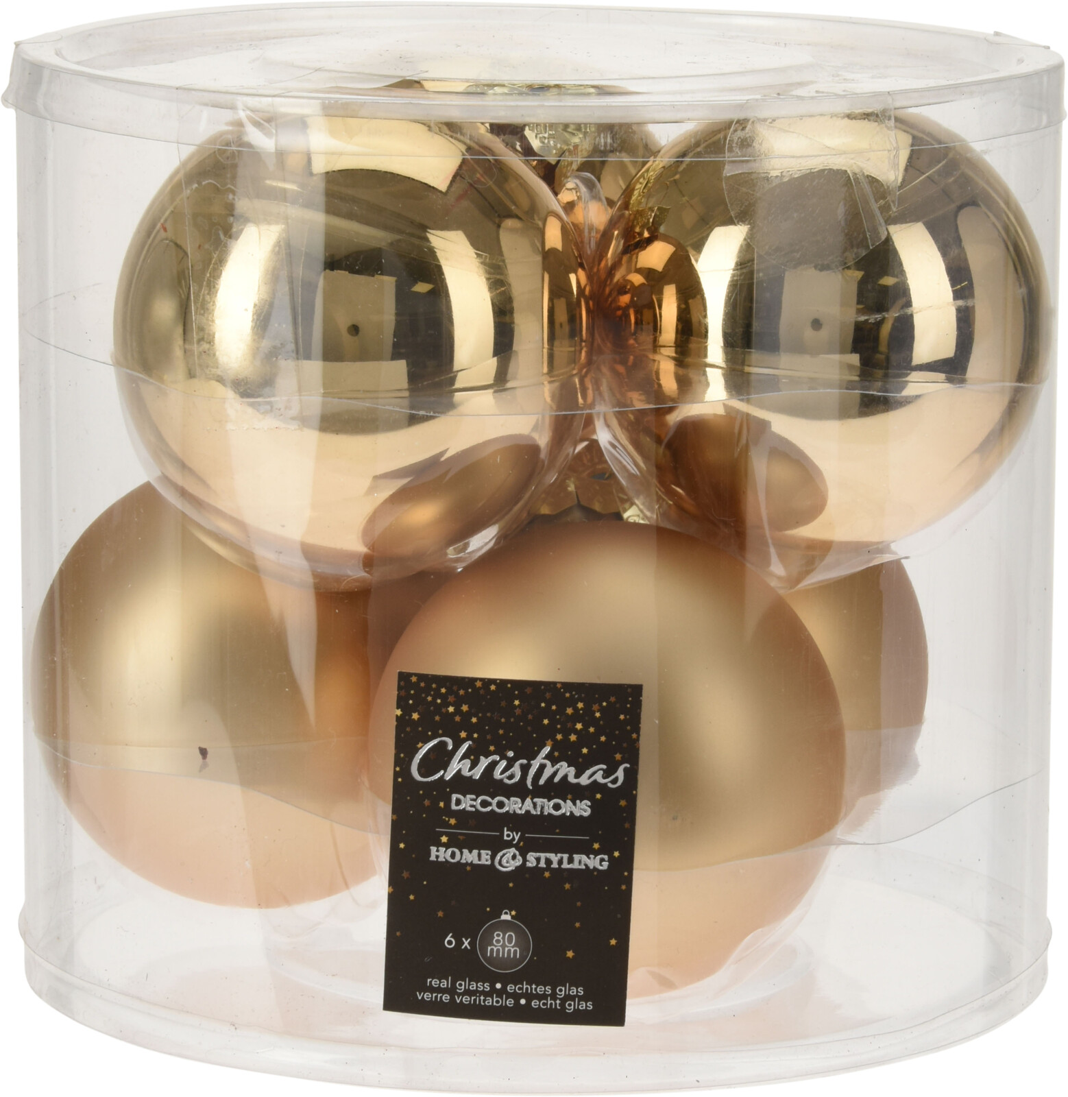 

Набор елочных шаров Christmas Decoration 8 см 6 шт золото (ABR702500)