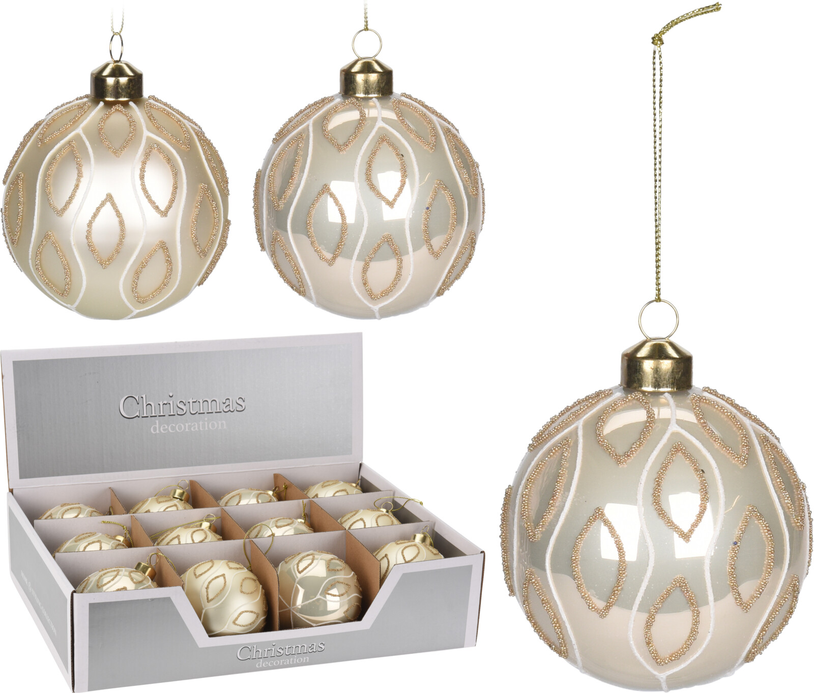 

Набор елочных шаров Christmas Decoration 10 см 12 шт (ABT620090)