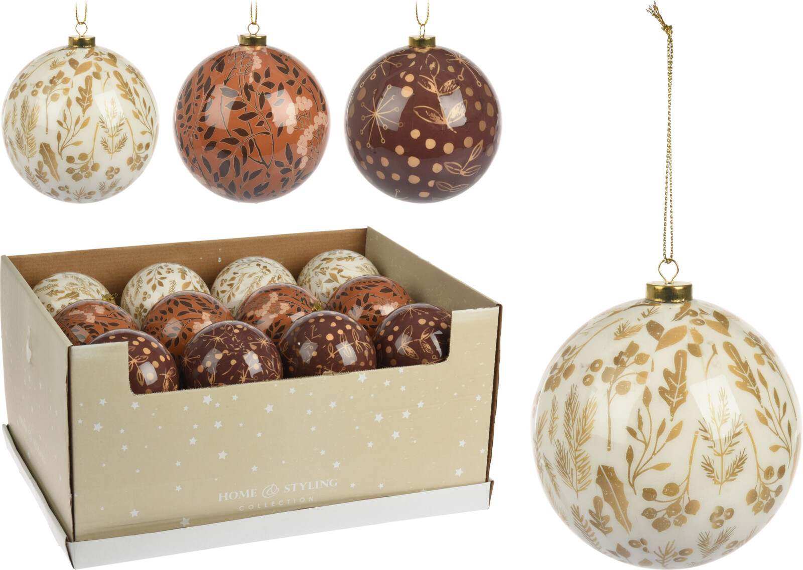 

Набор елочных шаров Christmas Decoration 10 см 24 шт LEAF (APF478790)