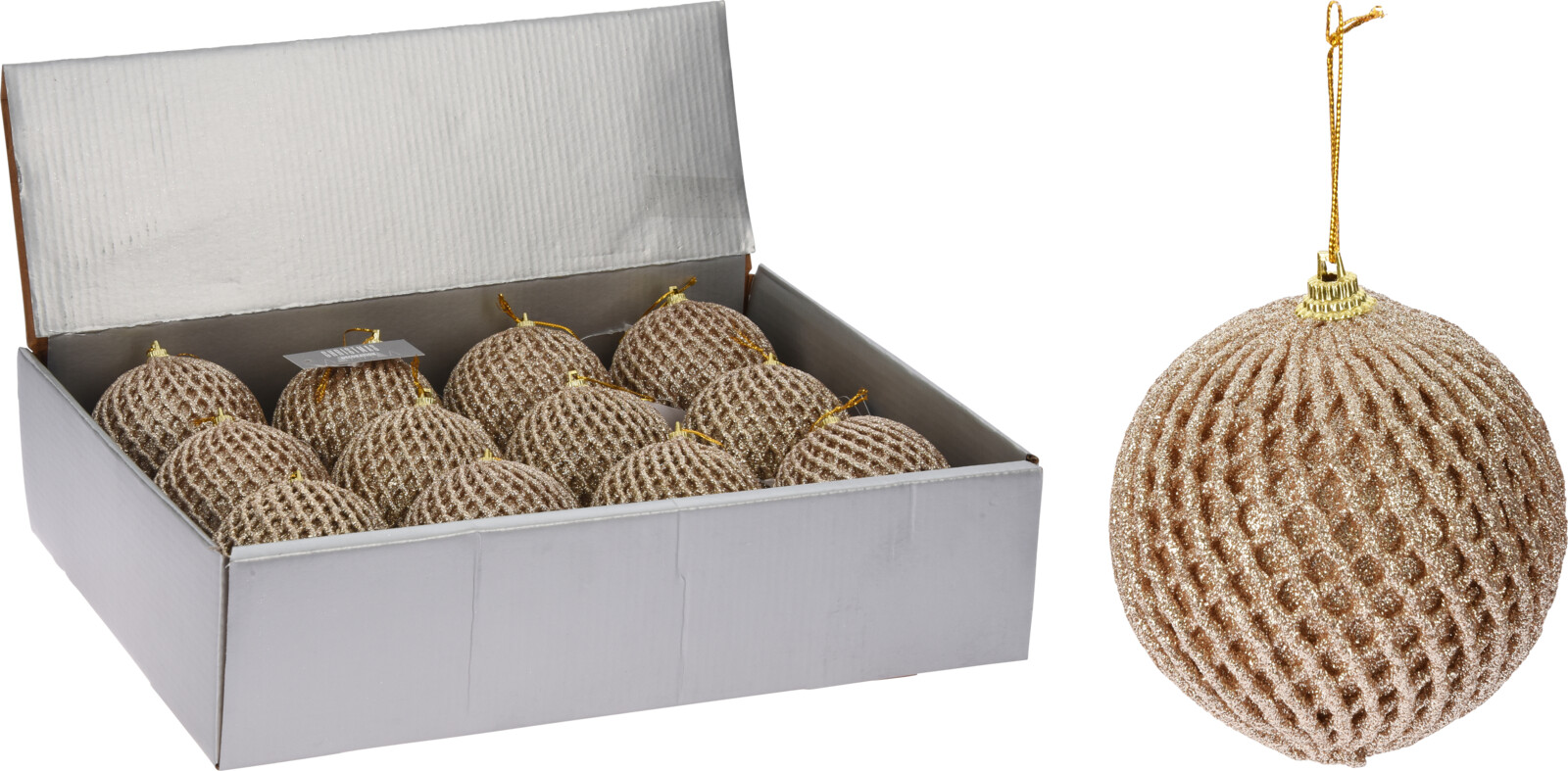 

Набор елочных шаров Christmas Decoration 8 см 12 шт золото (CAA126400)