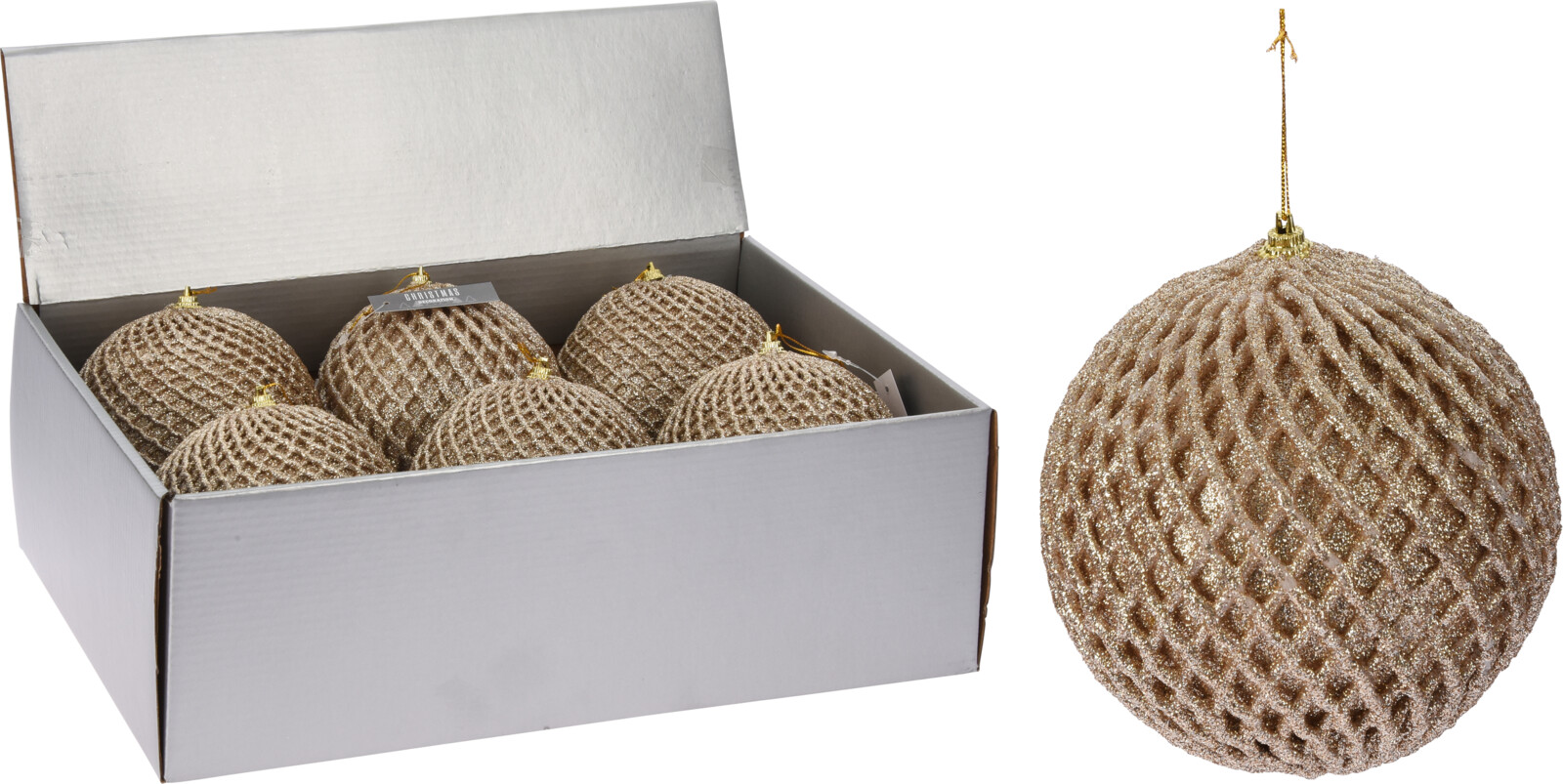 

Набор елочных шаров Christmas Decoration 12 см 12 шт Золото (CAA126520)