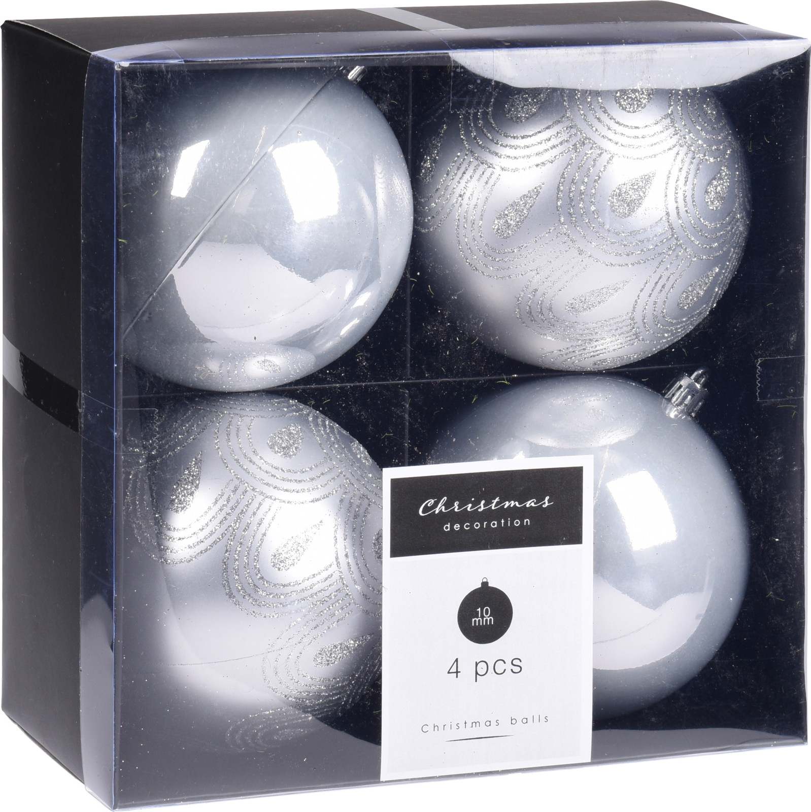 

Набор елочных шаров Christmas Decoration 10 см 4 шт серебро (CAN214810)
