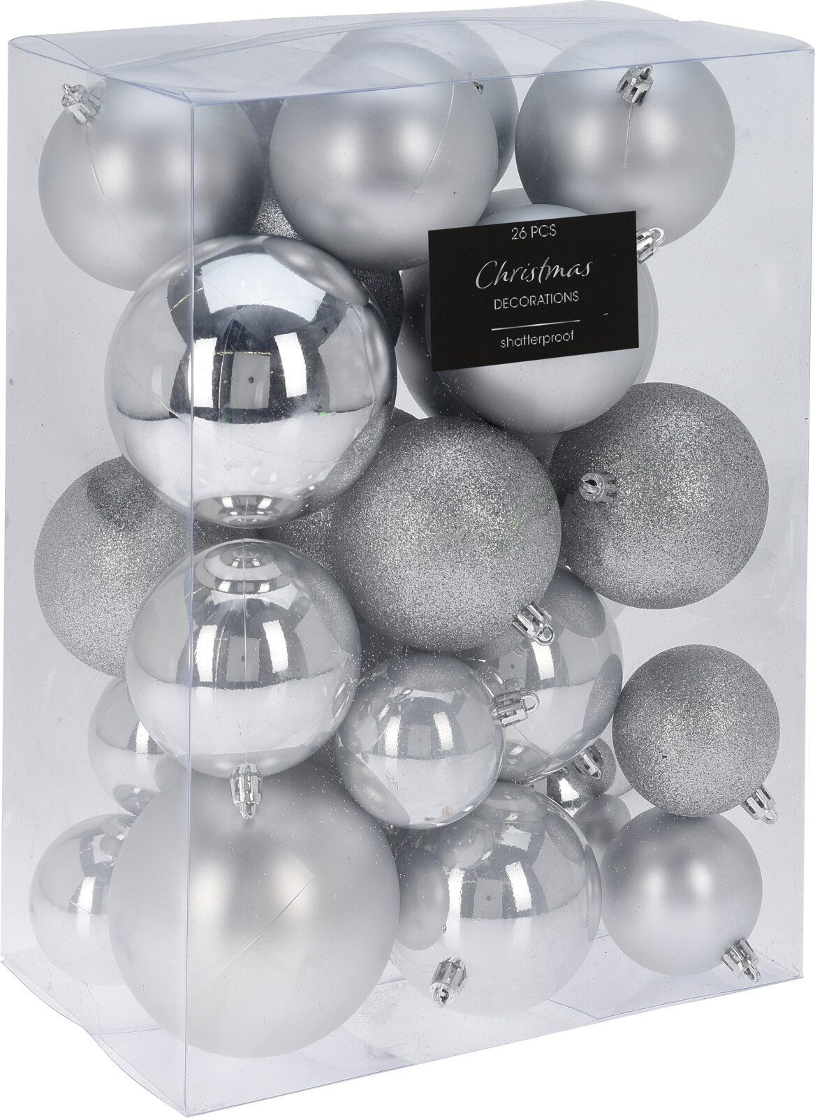 

Набор елочных шаров Christmas Decoration 26 шт серебро (CAN223010)