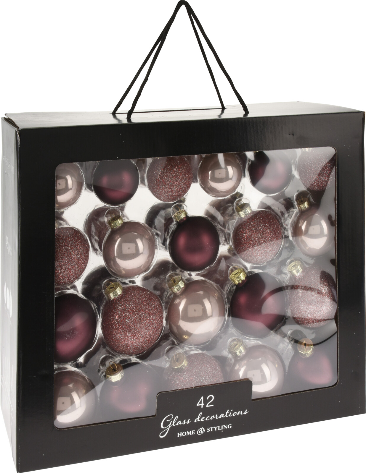 

Набор елочных шаров Home & Styling Collection 42 шт розовый (AVK100550)