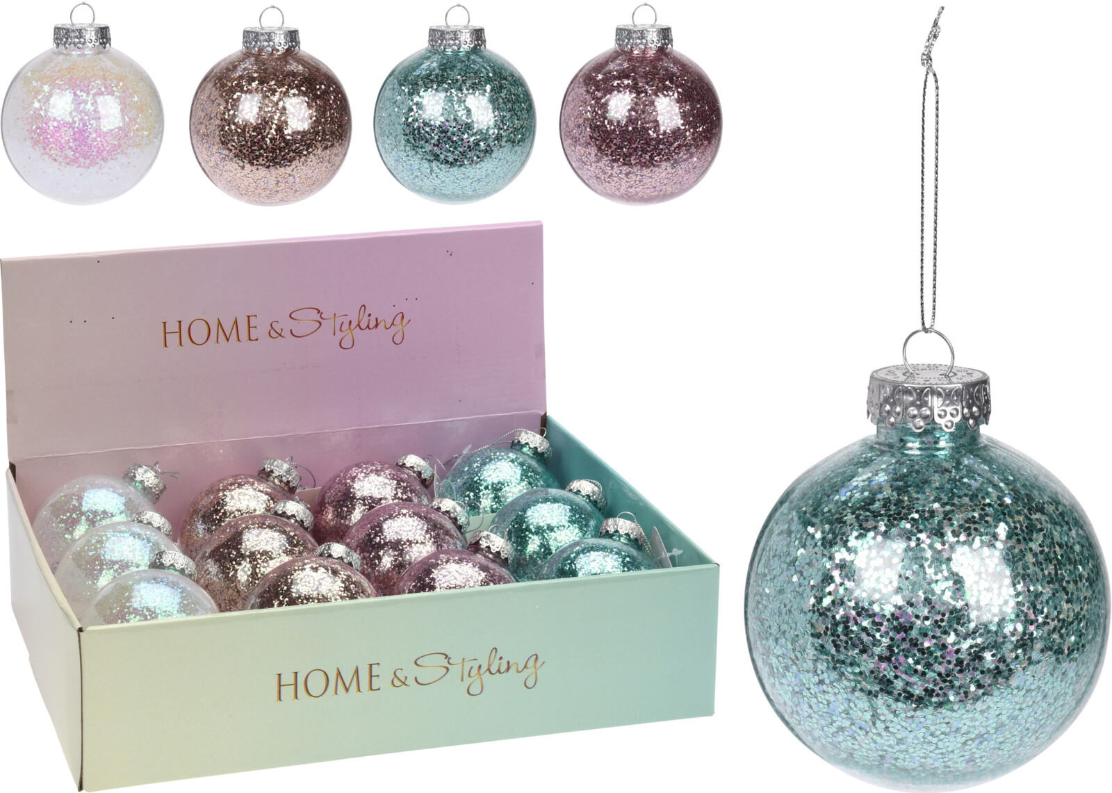 

Набор елочных шаров Home & Styling Collection 8 см 12 шт (CAA114700)