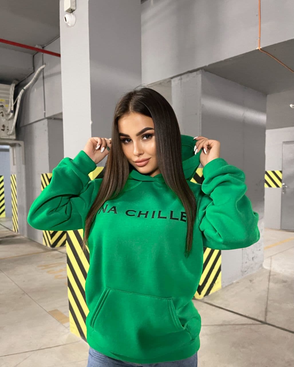 

Теплый женский худи UK001042 onesize зеленый