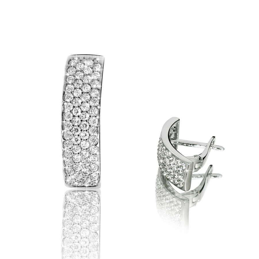 

Серьги Qzsilver (902-00045) Серебро Белый Фианит белый