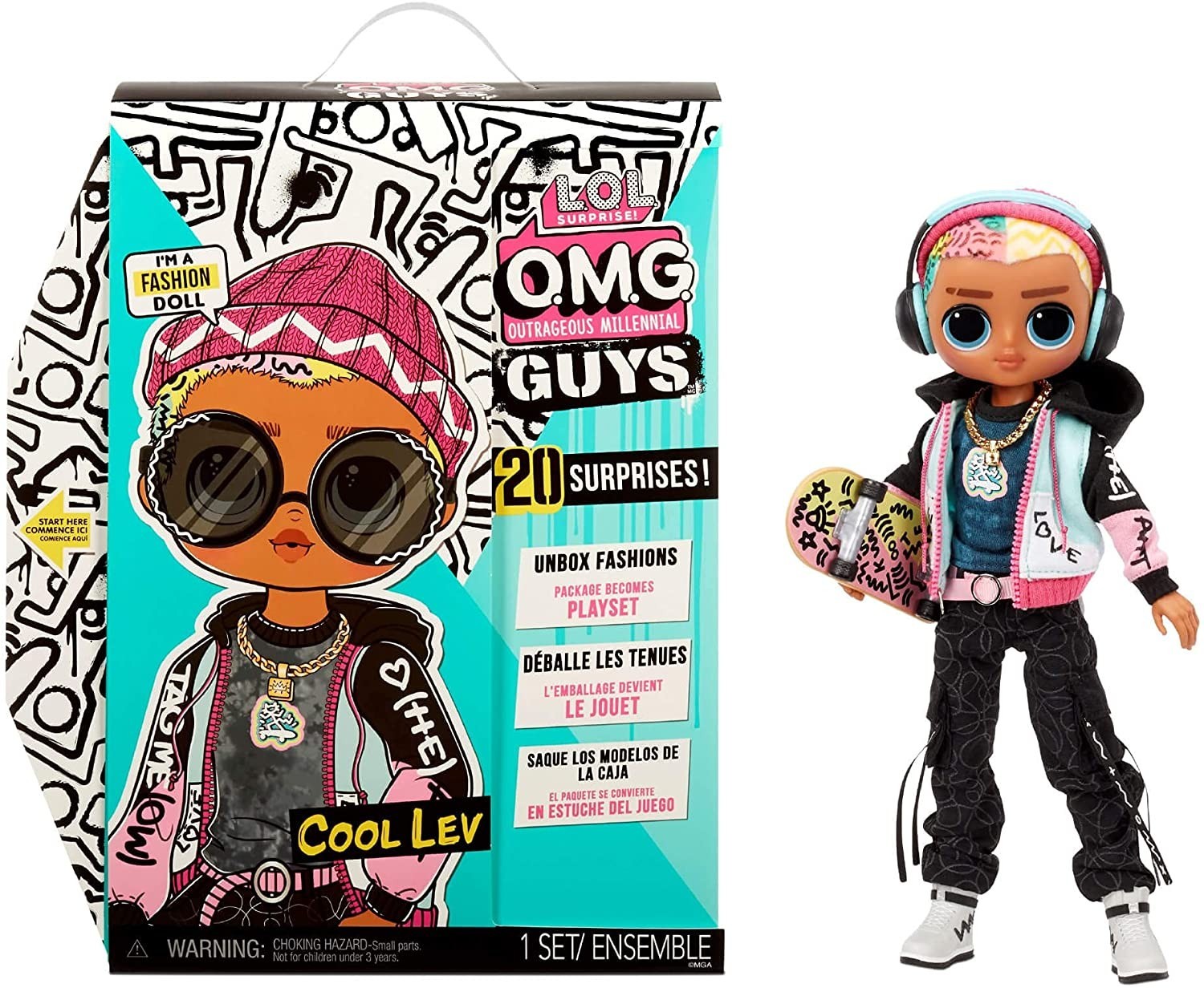 

Игровой набор с куклой L.O.L. SURPRISE! серии O.M.G. Guys Cool Lev Мальчик Бойфренд