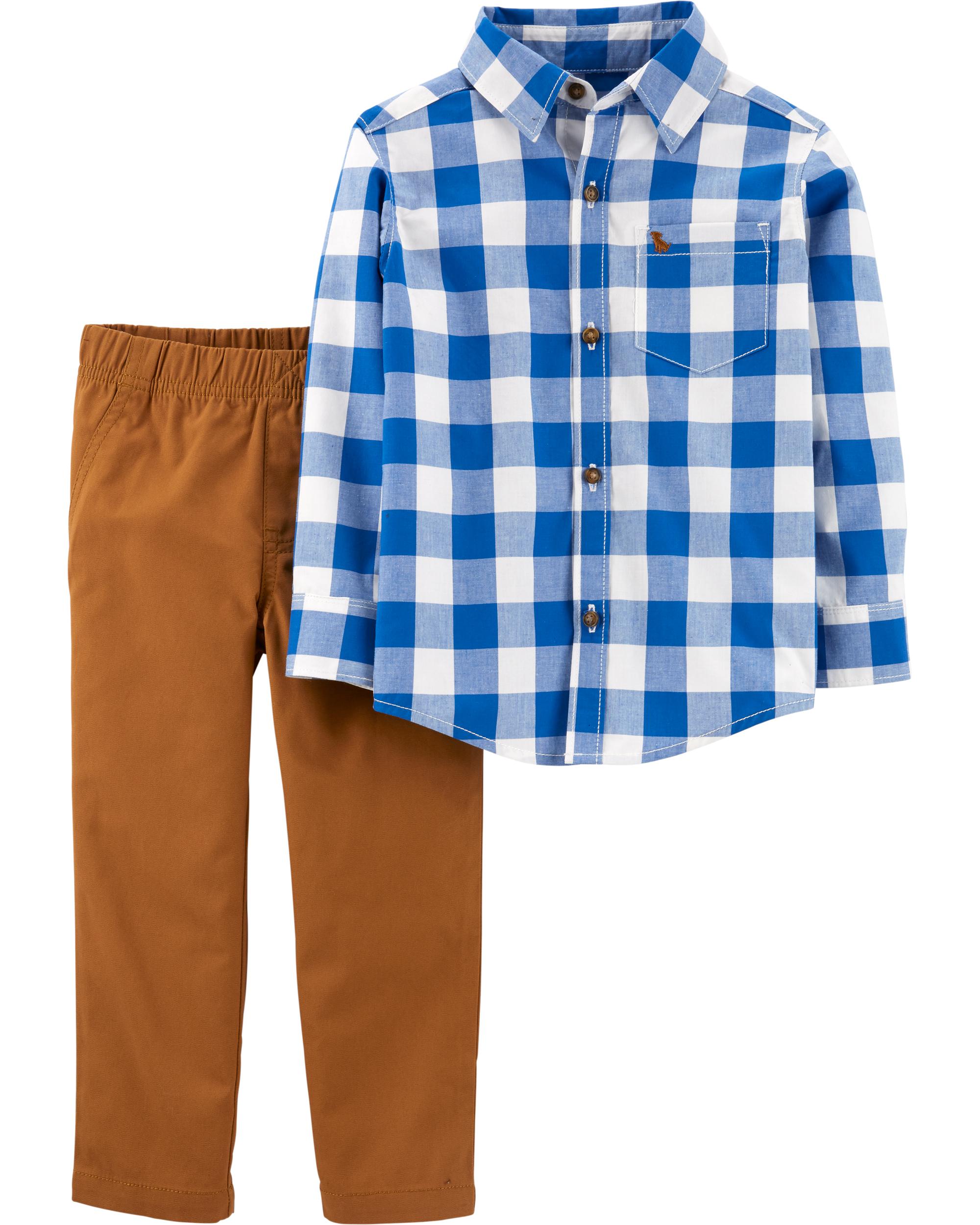 

Комплект двойка Carters клеточка 2515 Carter's 62 Синий 31365
