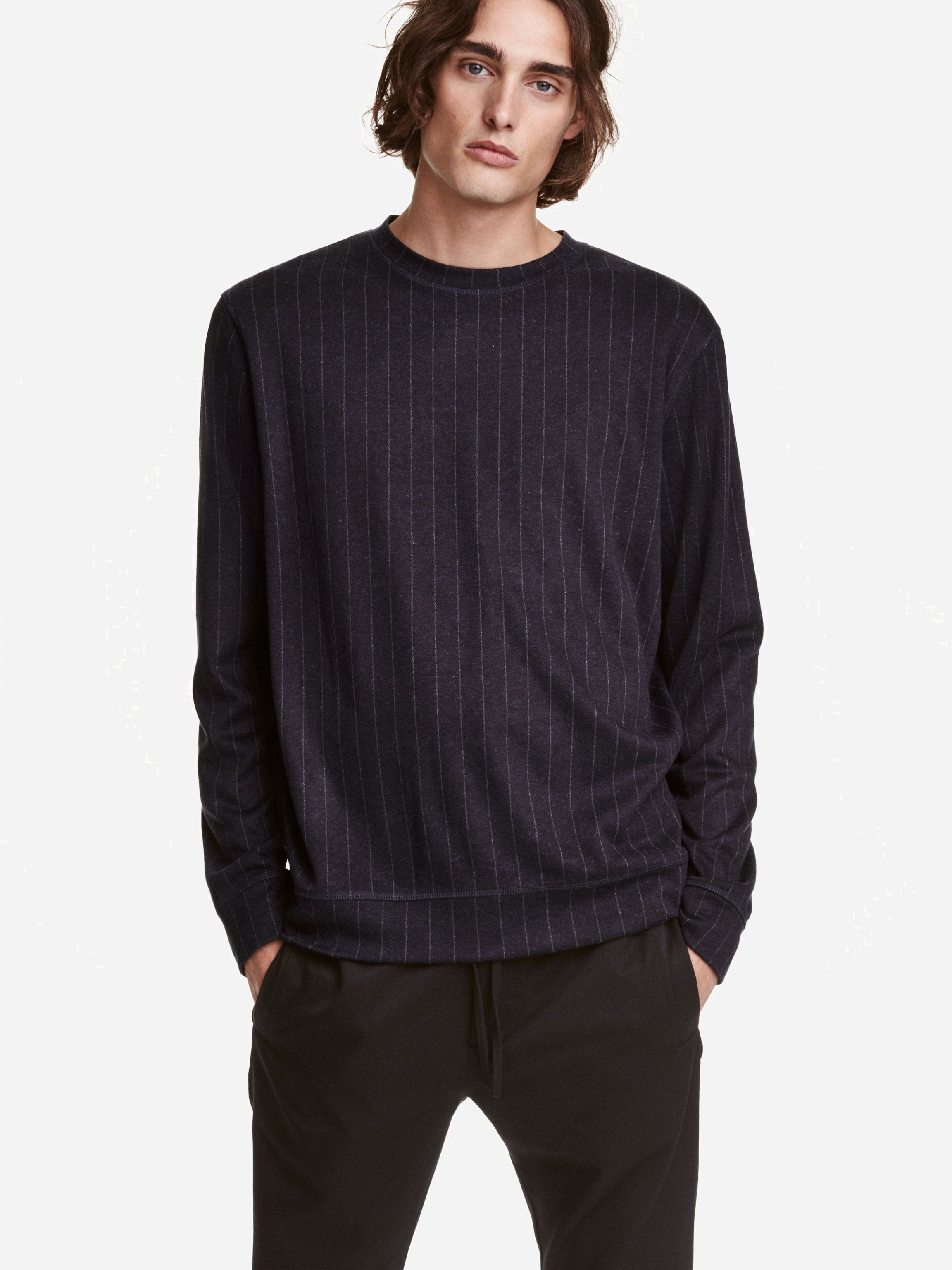 

Свитшот H&M XAZ046818VLWP XS Темно-синий в серую полоску