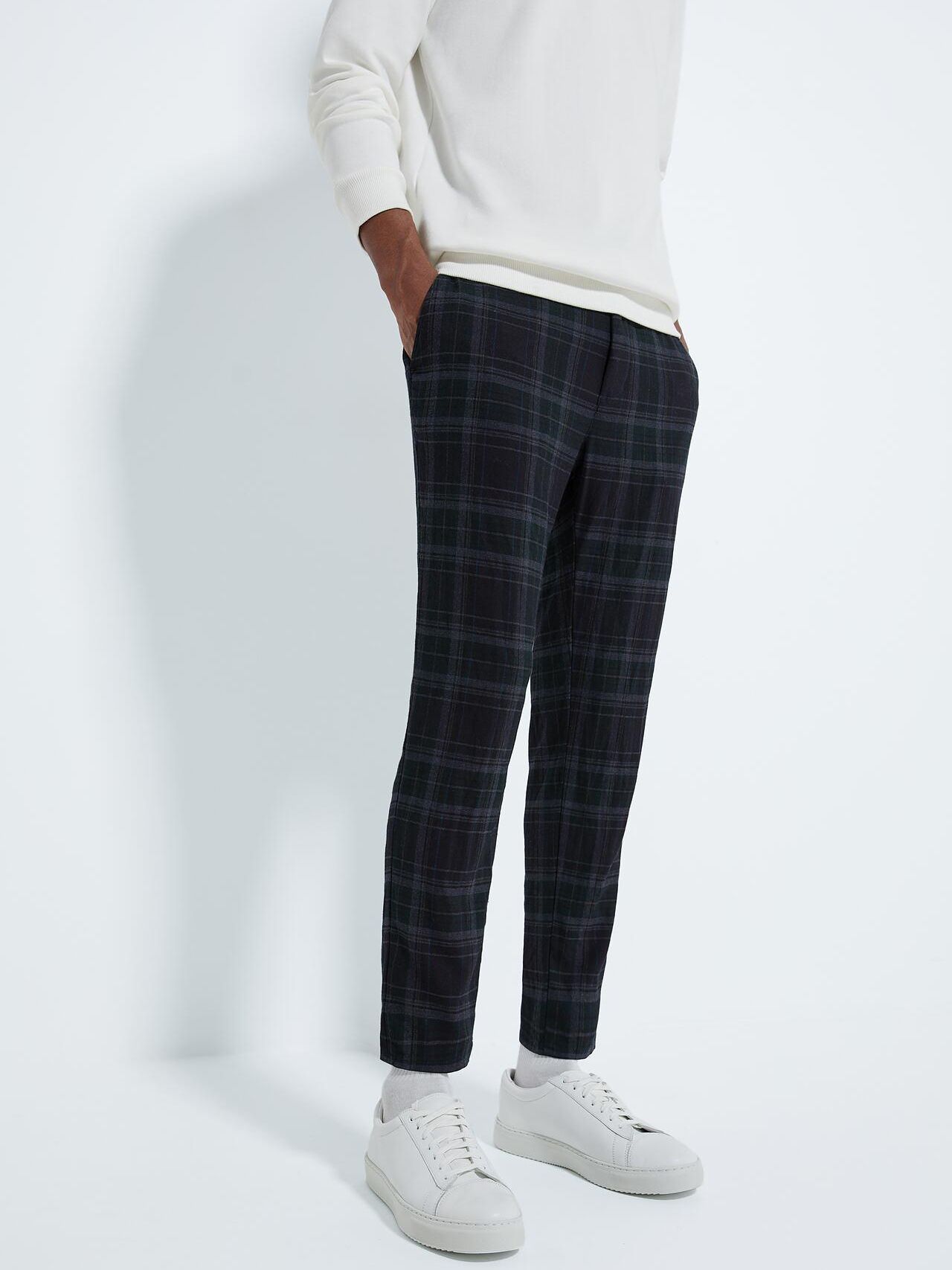 

Брюки Zara XAZ229997JZSE 38 Темно-синие в клетку