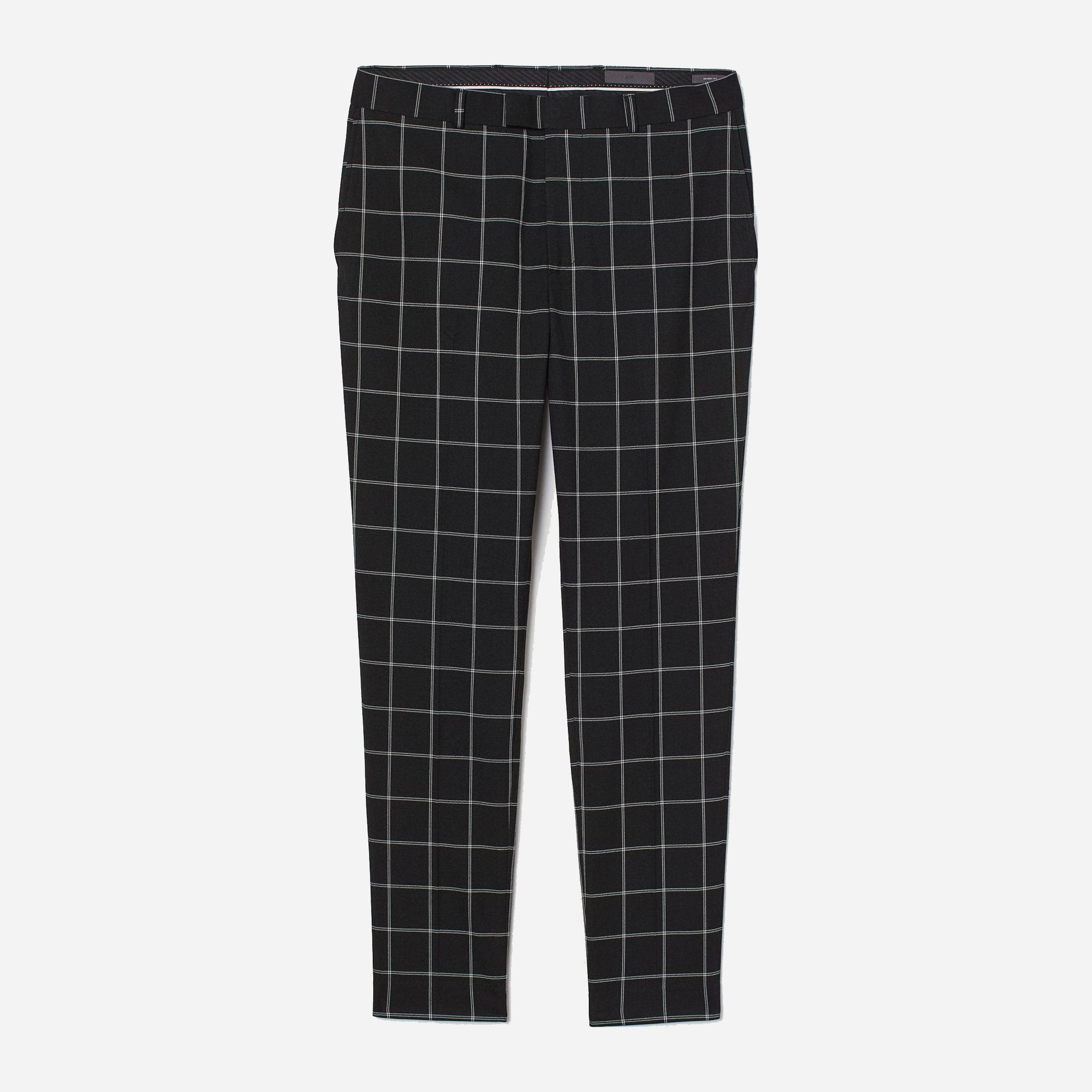 

Брюки H&M XAZ235584PXTX 52 Черные в белую клетку