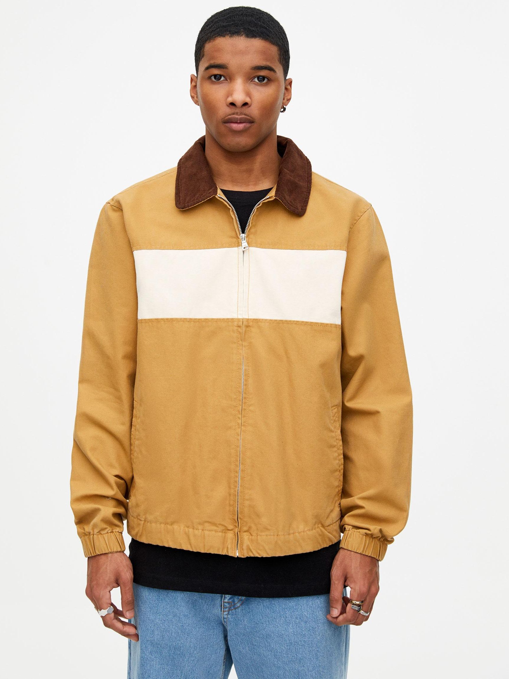 

Ветровка Pull & Bear XAZ235717ACHK S Бежевая с белым