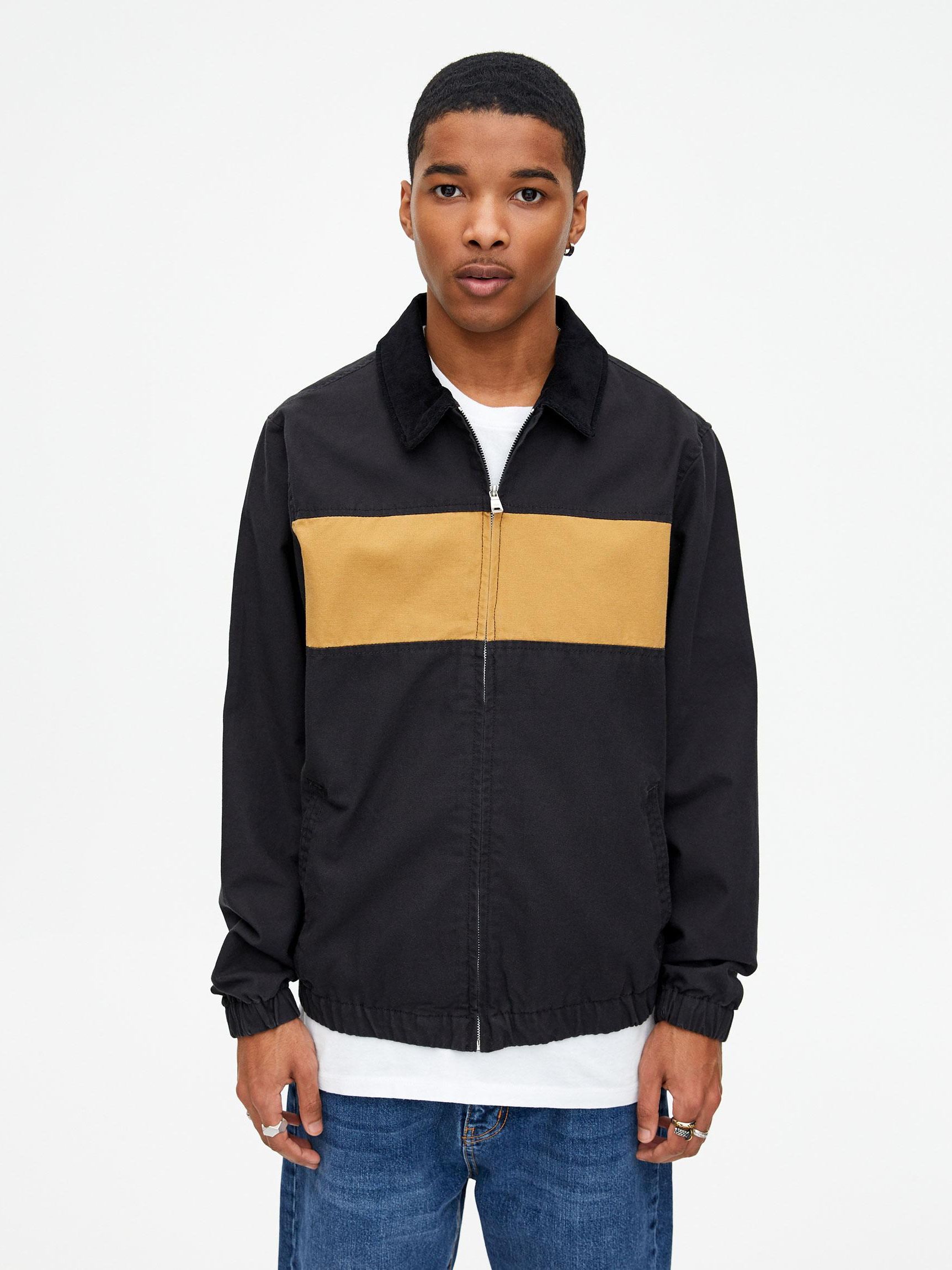 

Ветровка Pull & Bear XAZ240915KZND S Черно-бежевая