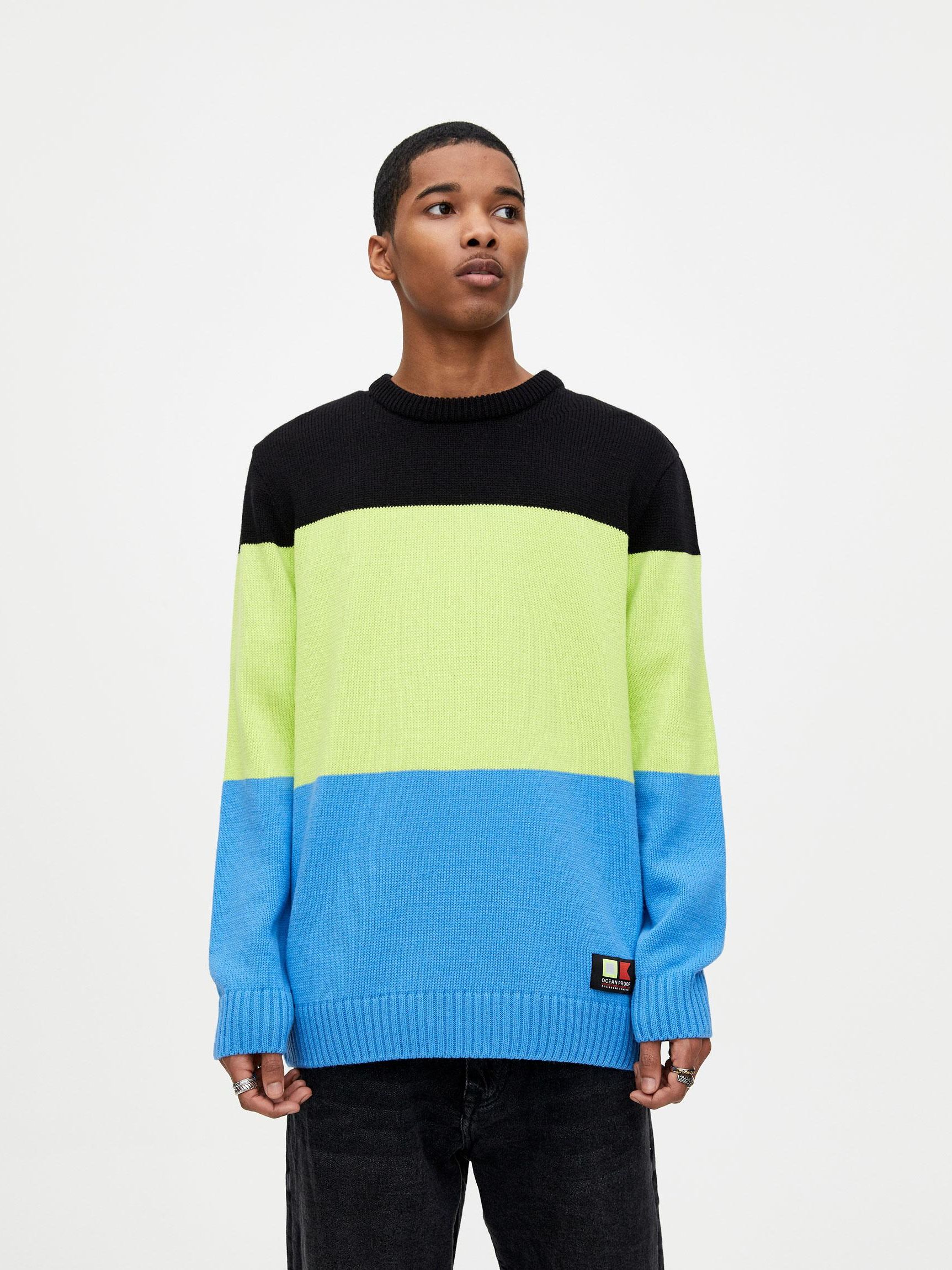

Джемпер Pull & Bear XAZ241012SYHL S Черно-салатовый