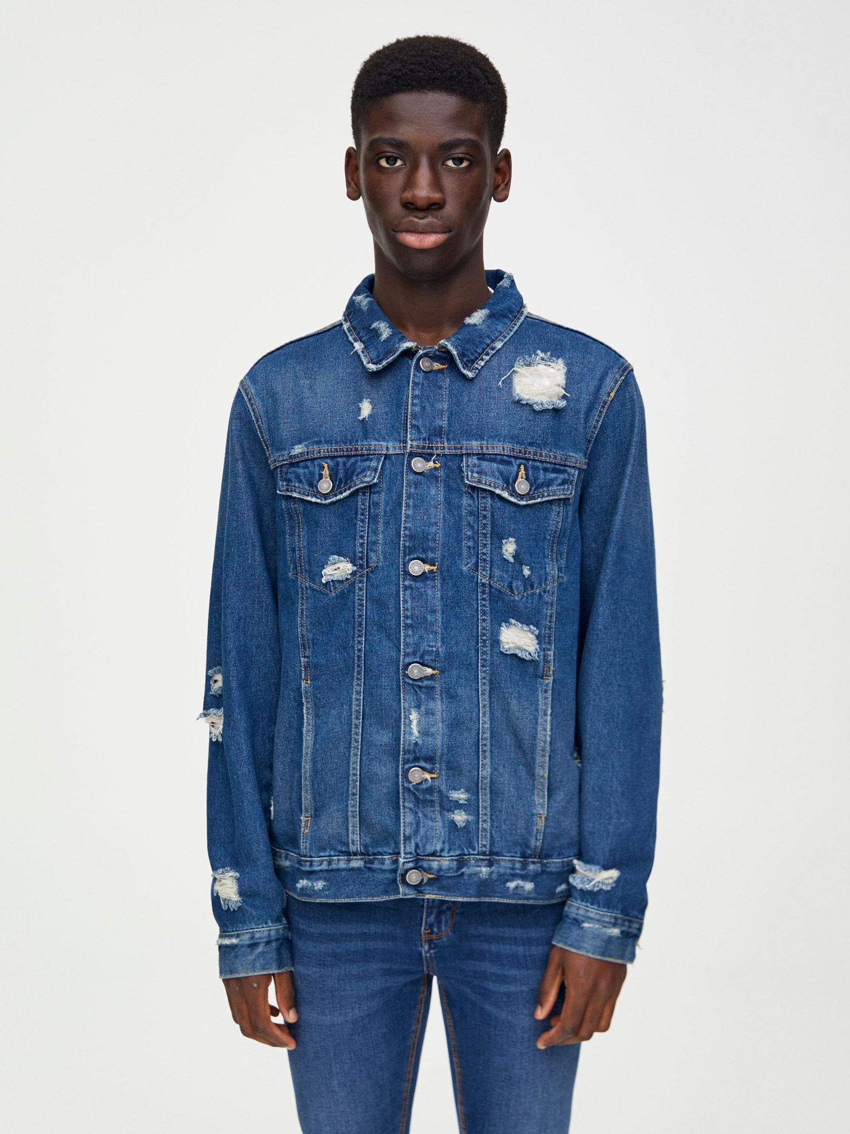 

Джинсовая куртка Pull & Bear XAZ279683CFQP S Синяя