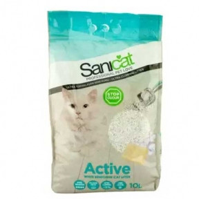

Наполнитель для кошачьего туалета Sanicat active white комкующийся бентонитовый белый без аромата 6л