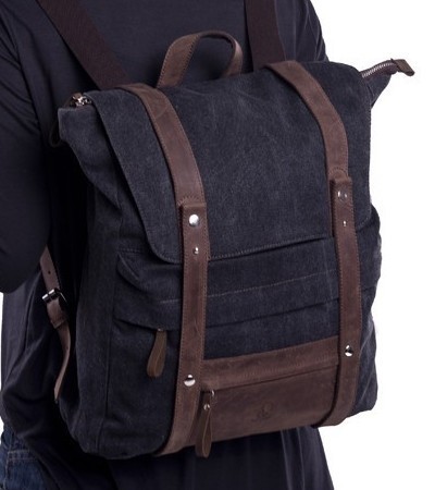 

Женский рюкзак Wigwag из канваса серый графит и натуральной кожи