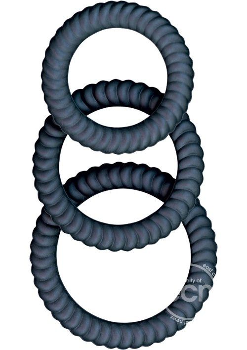 

Комплект эрекционных колец из силикона Ram Ultra Cocksweller Silicone Cock Rings цвет черный