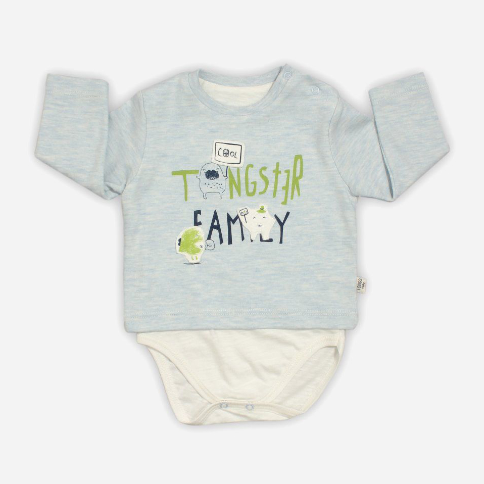 

Боди Tongs Baby 2448 62 см Голубое меланжевое