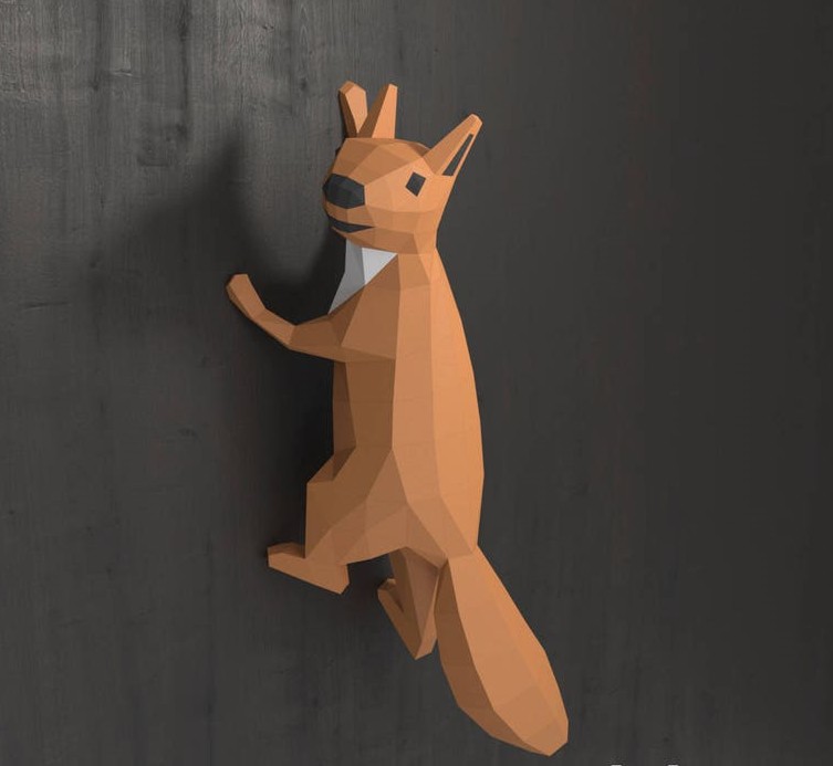 

Паперкрафт бумажная модель Белочка Papercraft Набор для создания 3д фигур
