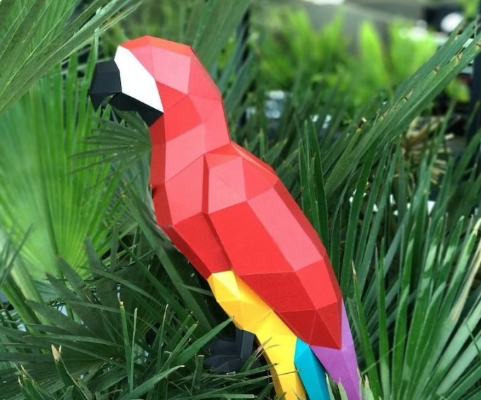 

Паперкрафт бумажная модель Папугай Макао Papercraft Набор для создания 3д фигур