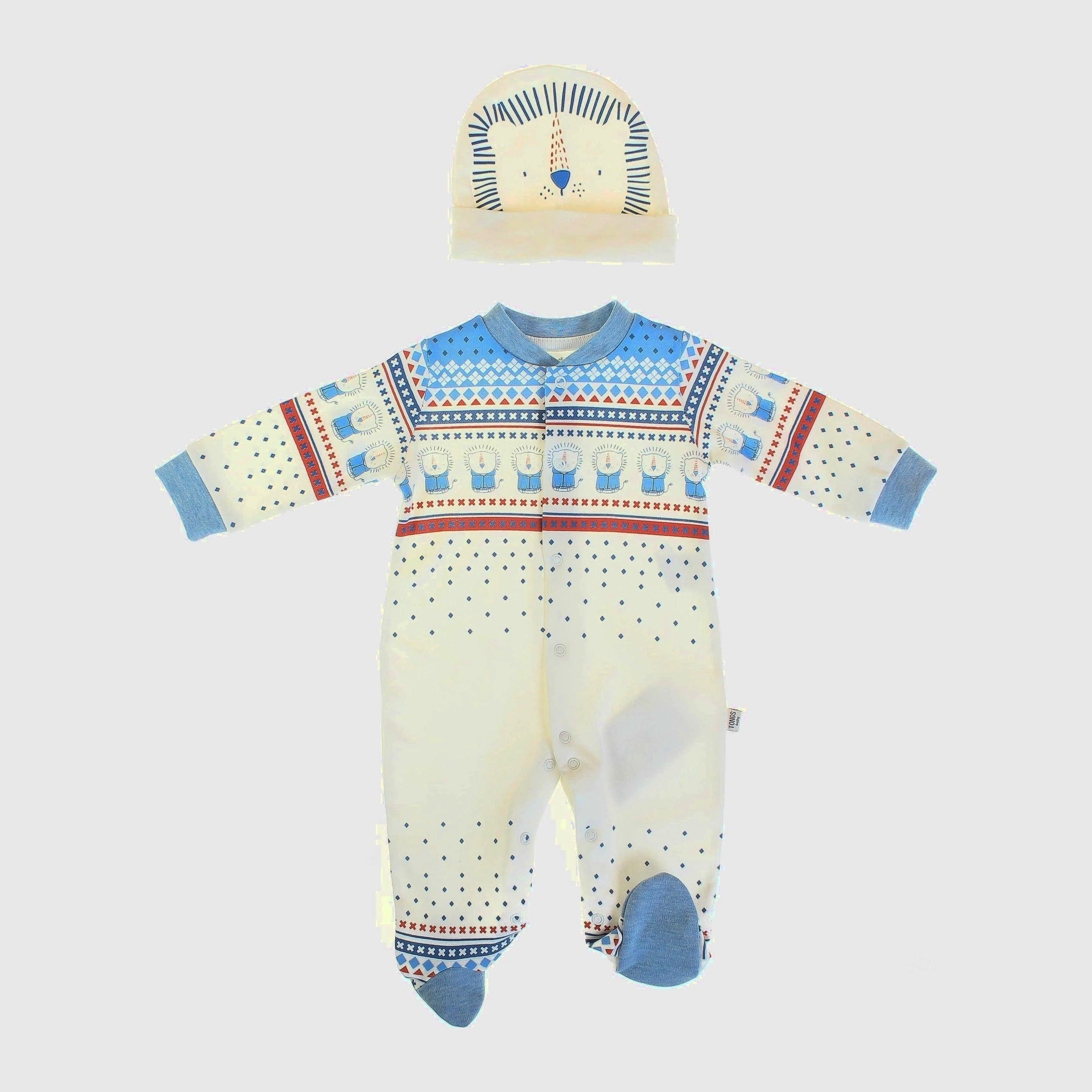 

Человечек + шапочка Tongs Baby 2740 56 см Кремовый/Голубой
