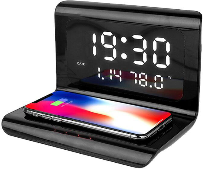 

Беспроводное зарядное устройство Ailink Alarm Clock Gen2 Wireless Charger 4 в 1 Черное (AI-ClockGen2bk)