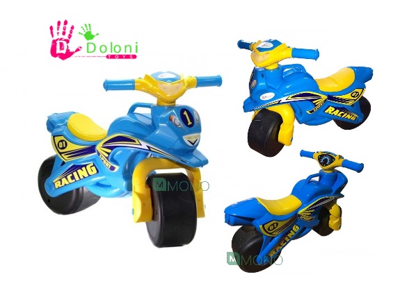 

Детский мотоцикл беговел музыкальный гоночный Active Baby Rasing DOLONI TOY Голубой (462-51)