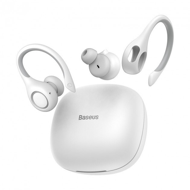 

Беспроводные вакуумные Bluetooth наушники с защитой IP55 Baseus Encok True Wireless Earphones W17 High Fidelity White