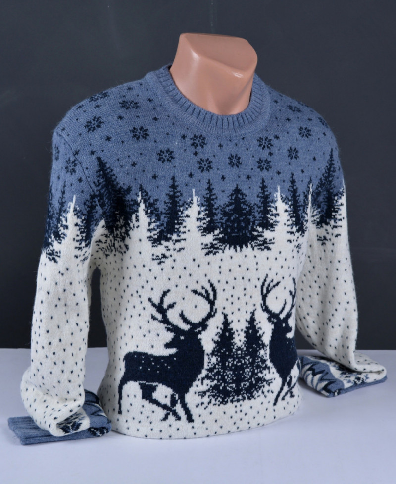 

Мужской свитер с оленями DressCode Турция 3XL 70% шерсть 5562