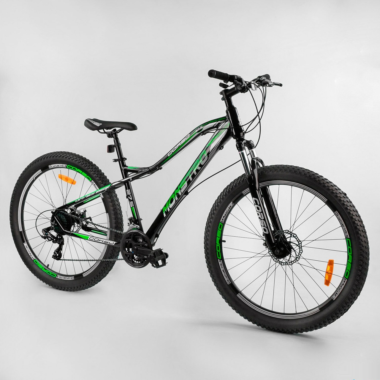 

Велосипед Спортивный 27.5" "CORSO" "Monstro" Black/Green