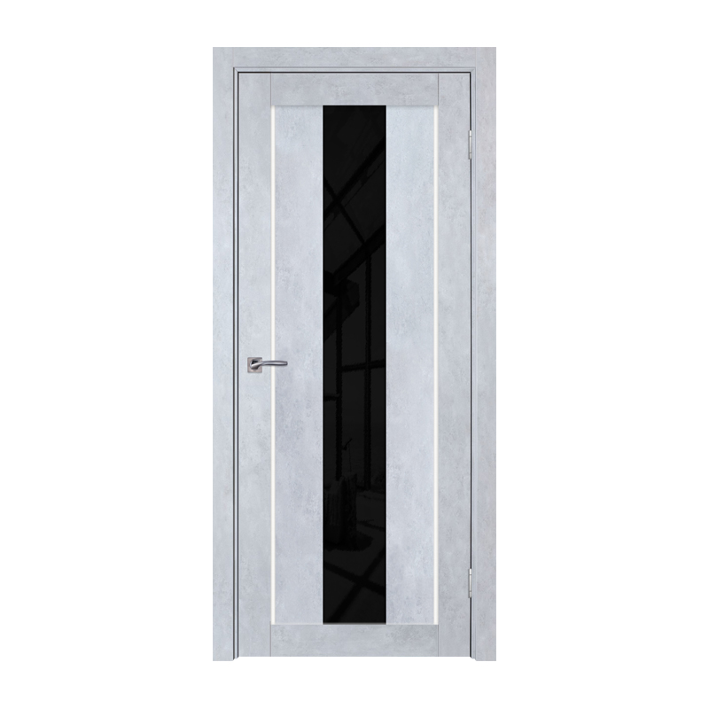 

Дверное полотно ТД ТД-771 2000х900 мм Серый бетон R (чёрн. стекло)