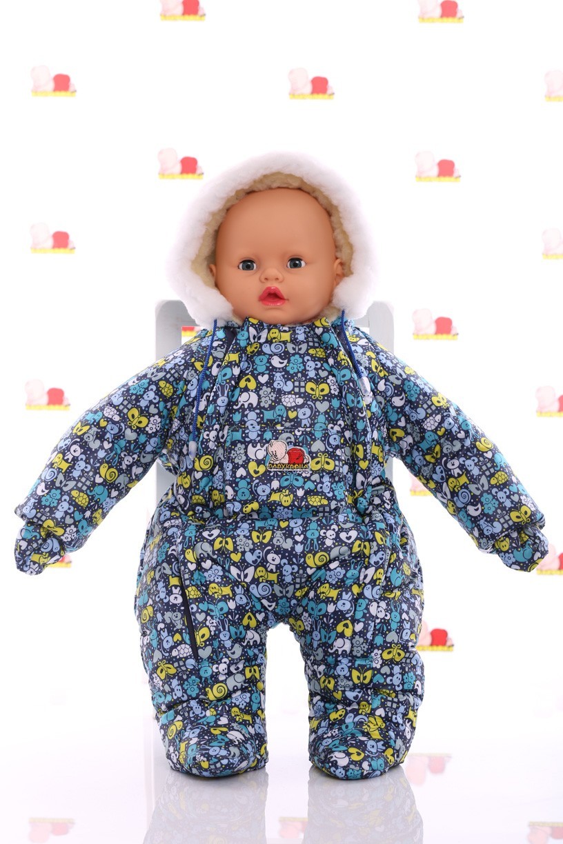 

Комбинезон Babykroha на меху Зоопарк 74 синий