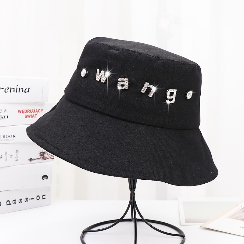 

Панама женская со стразами Wang черная Tanworders