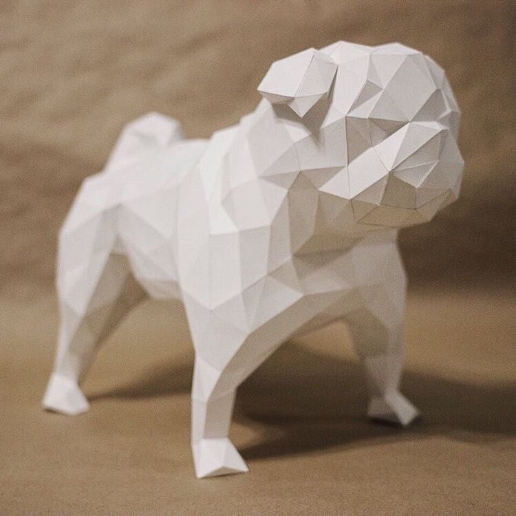 

Мопс Наборы для создания 3д фигур Оригами Papercraft Паперкрафт