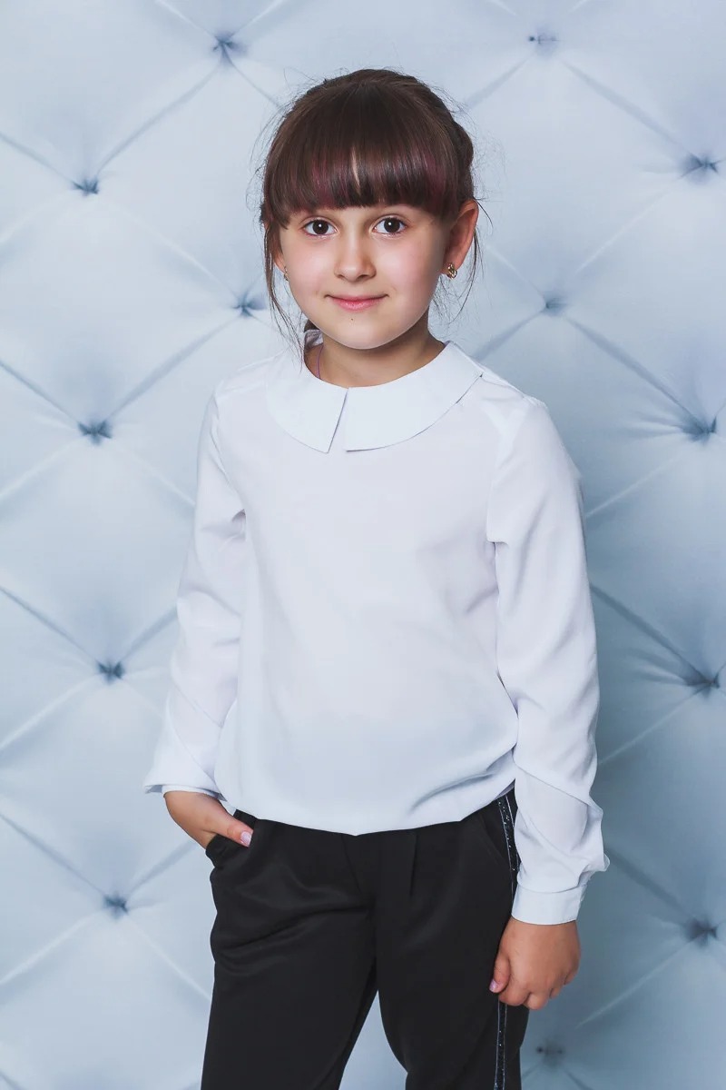 

Fashions • Школьная блузка для девочки Анджелина Fashions 128 белый (01604/1-ве)