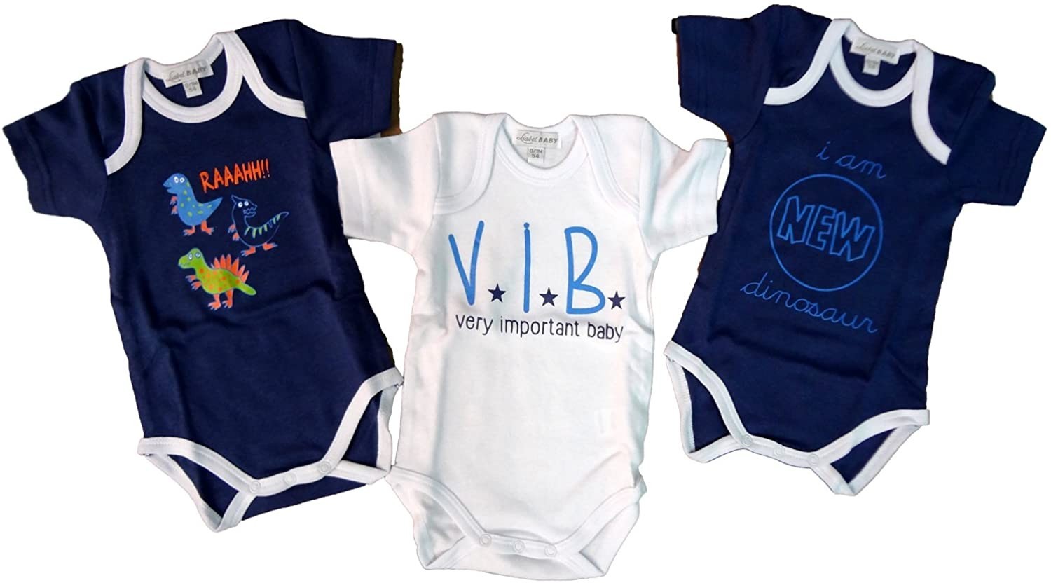 

Боди-футболка Liabel V.I.B., 3 шт, 18 мес, 84 см, 12 кг, синий, белый