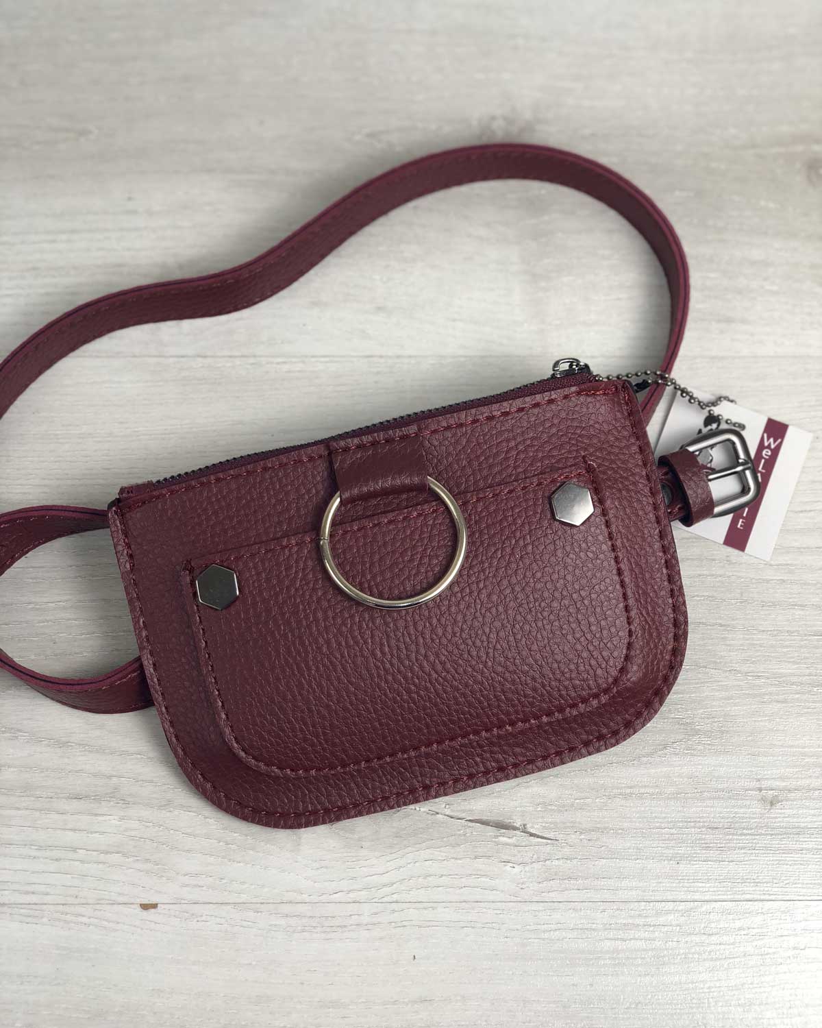 

Женская сумка на пояс WeLassie Кэти бордового цвета