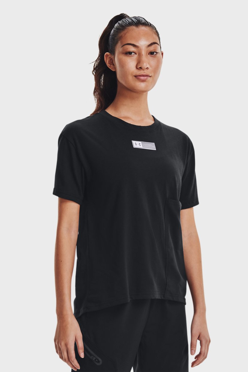 

Женская черная футболка Live Woven Pocket Tee Under Armour MD 1368444-001