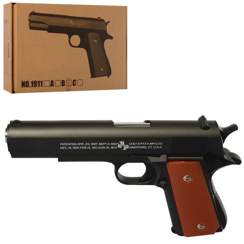 

Игрушечный детский пистолет на пульках Bambi металлический 1911B