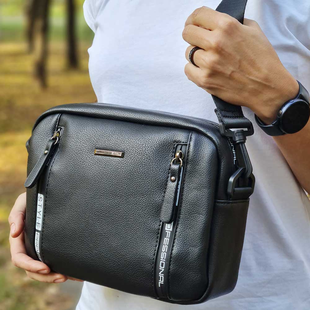 

Сумка женская кросс боди через плечо экокожа черная (11834 black)