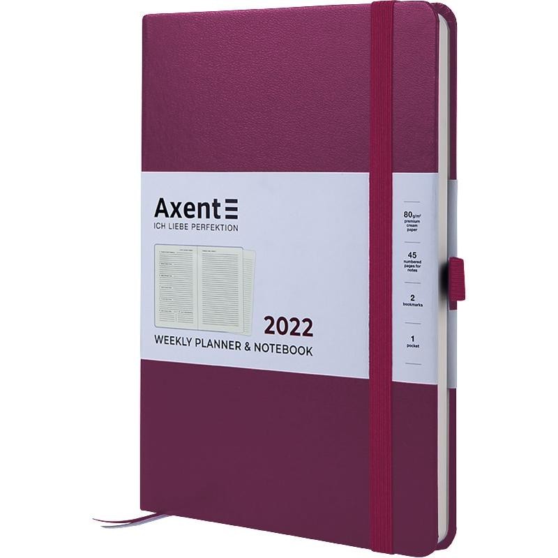 

Еженедельник 2022 Prime Strong 145х210 в твёрдой обложке Винный Axent