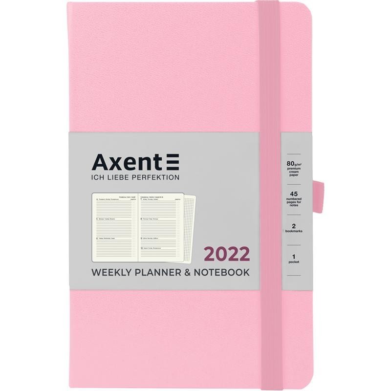 

Еженедельник 2022 Partner Strong 125х195 в твёрдой обложке Светло-розовый Axent