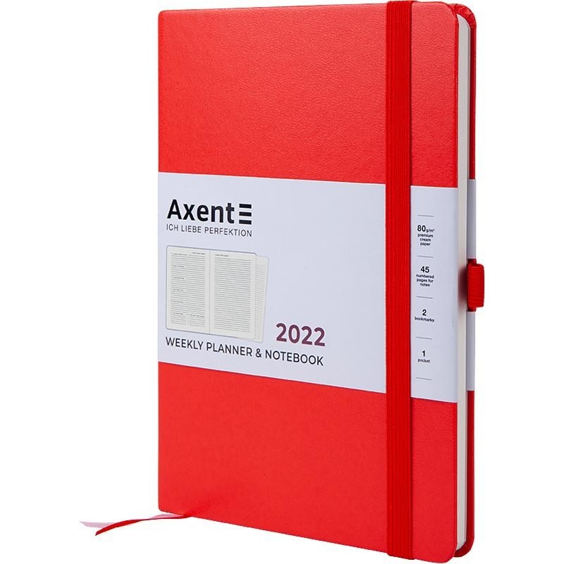 

Еженедельник 2022 Prime Strong 145х210 в твёрдой обложке Красный Axent