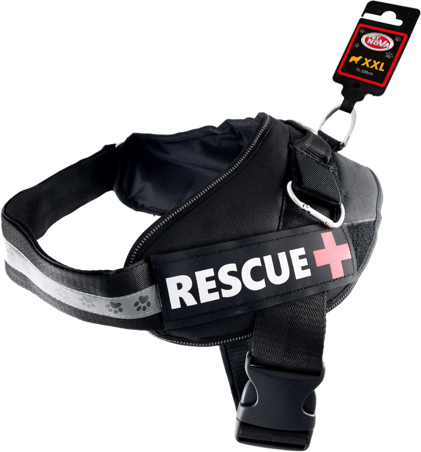 

Шлея усиленная Pet Nova Rescue+ XL 70-90 см Чёрная (HA-RESCUE-BL-XL) (5903031442182)