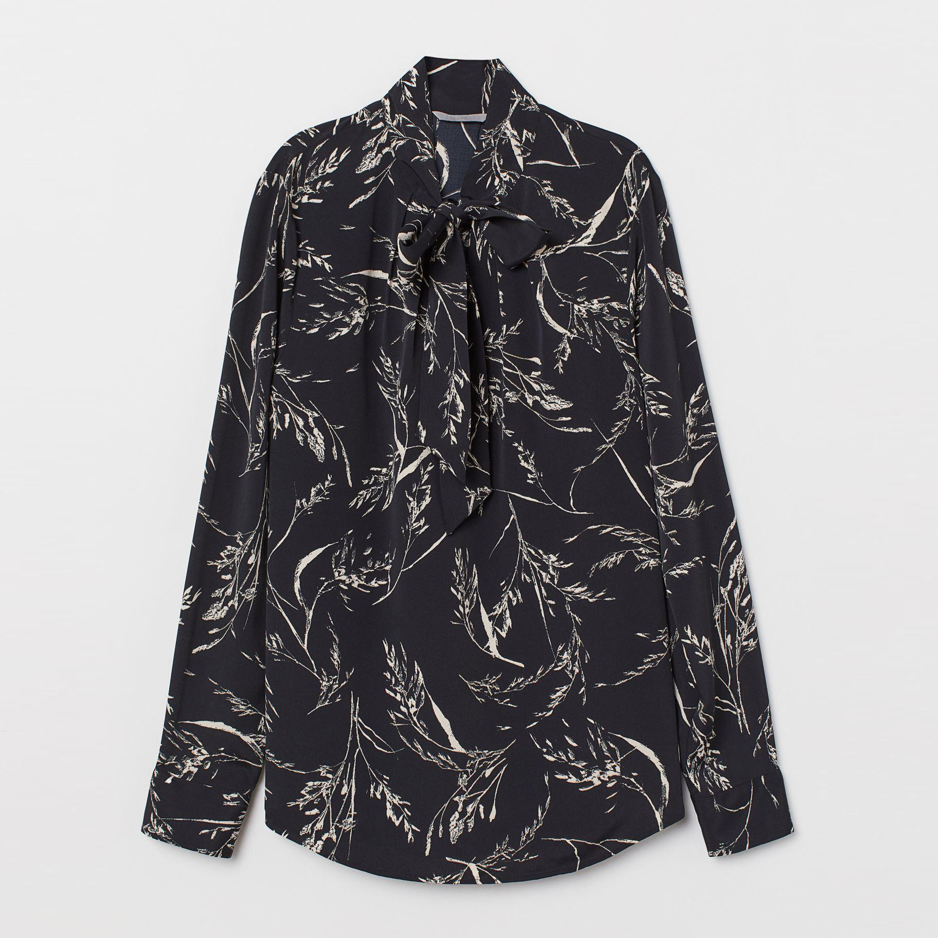 

Блузка H&M XAZ204034HROP  Черная с белым, Блузка H&M XAZ204034HROP 36 Черная с белым