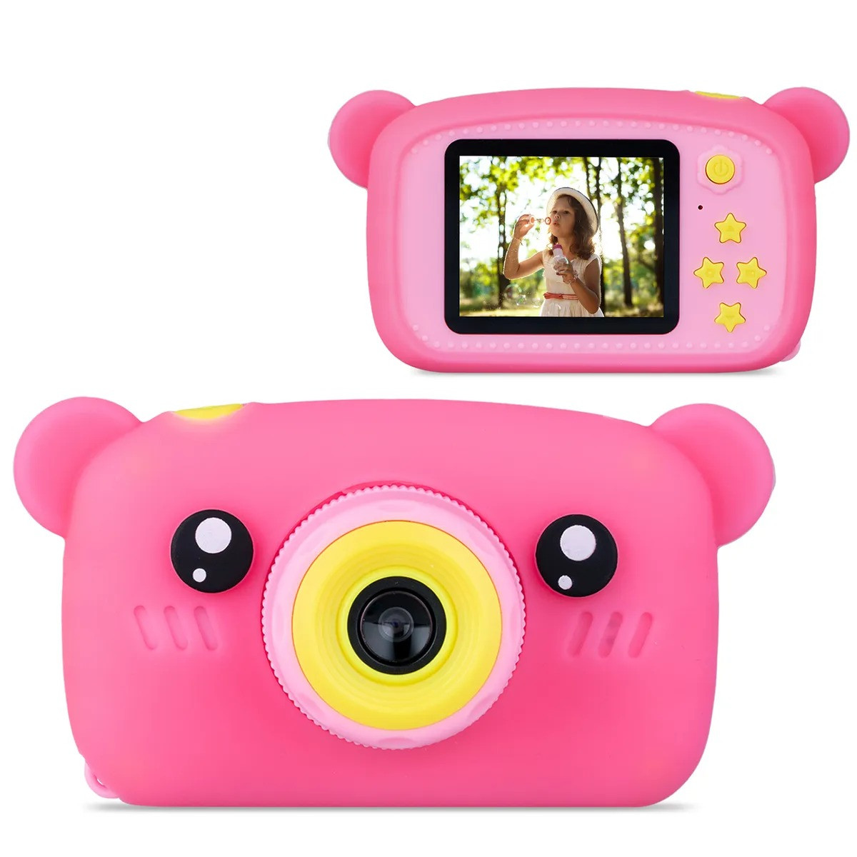 

Игрушка детский фотоаппарат DVR baby camera X 500B Мишка Розовый