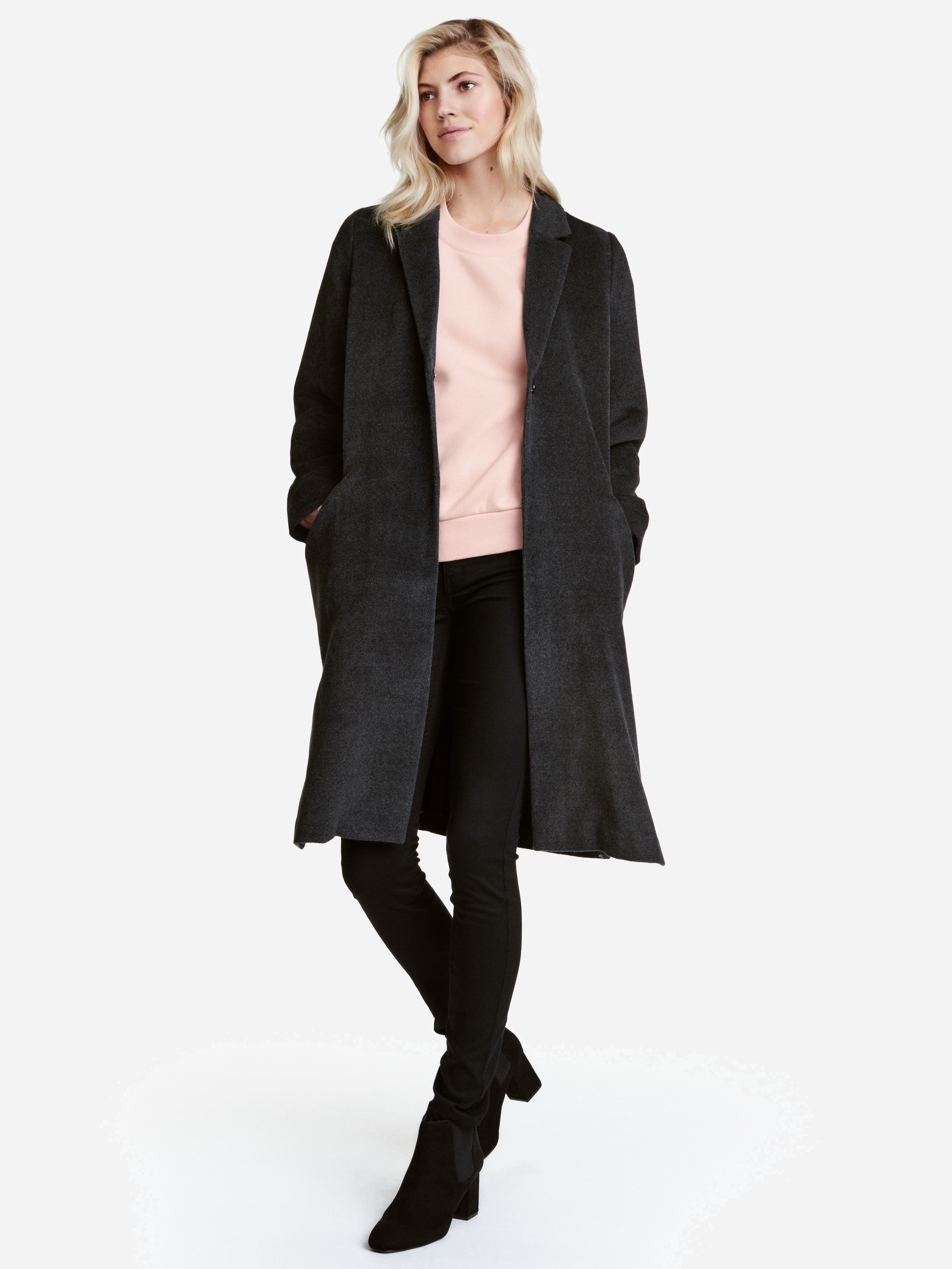 

Пальто H&M XAZ149740WALC  Темно-серое, Пальто H&M XAZ149740WALC 34 Темно-серое